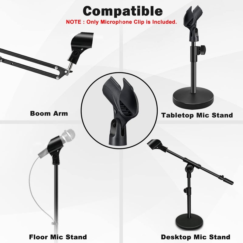 Mictop Universal Microphone Clip Holder with 5/8" Male to 3/8" Female Screw Adapter Suitable for Handheld Microphones, 4 Pack - Image 5